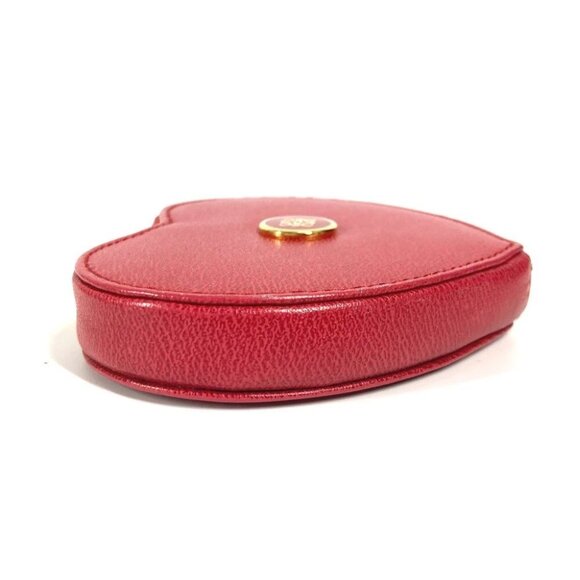 LOEWE Anagram logo heart Wallet Coin Compartment coin purse Leather Red - Picture 5 of 13
